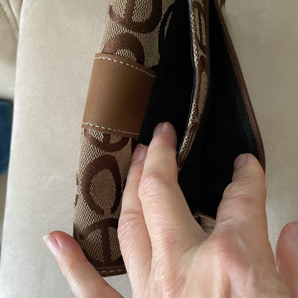 Canvas Trifold Wallet in Tan/Brown - Picture 3 of 7